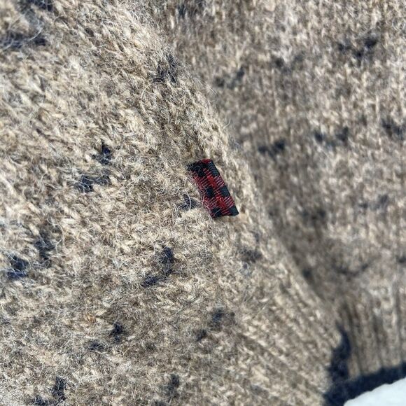 Woolrich Sweater Mens XLarge Tan Brown Wool Pullover Crewneck Herb Tweed Pattern - Picture 5 of 10